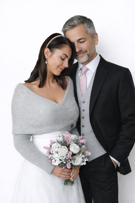 Hellgrauer Braut-Shrug, Braut-Überwurf für Brautjungfern, Code VG6